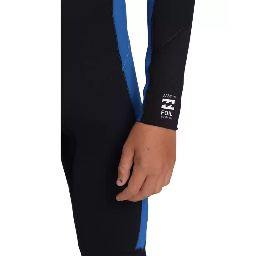 Combinaison Billabong Foil 3/2mm BZ Flat Lock Junior Mid Blue