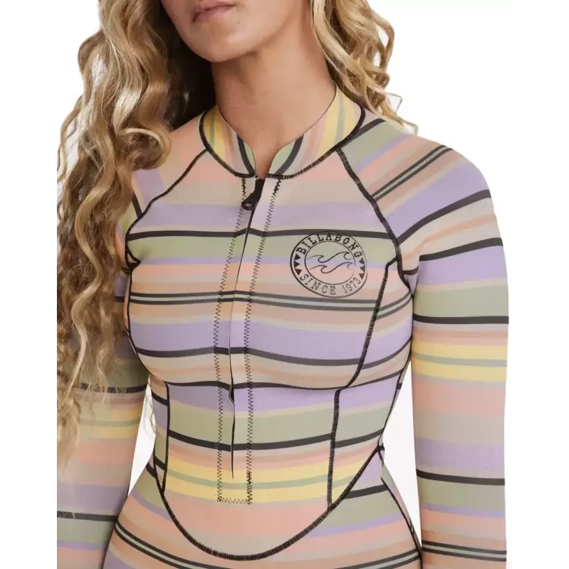 Fato Billabong Surf Capsule Salty Dayz Natural Light LS Black Multi