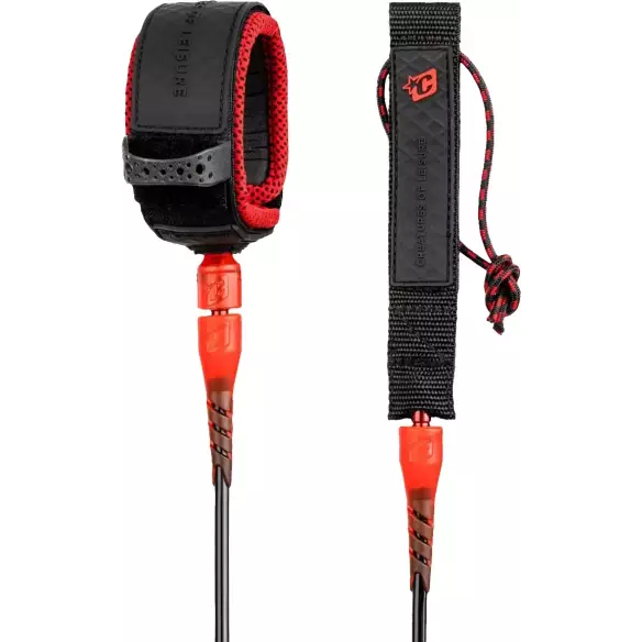 Leash de surf Creatures Reliance Pro Black Red