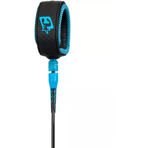 Creatures Reliance Longboard ANKLE Surfboard Leash Black/Cian
