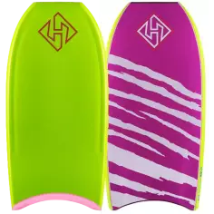Tabel van bodyboard Hubboards Dubb PP Pro Bright Green/Purple