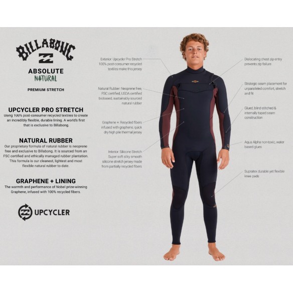 Neopreen Billabong Absolute Natural 4/3mm CZ Groundswell Neopreen Billabong Absolute Natural 4/3mm CZ Groundswell