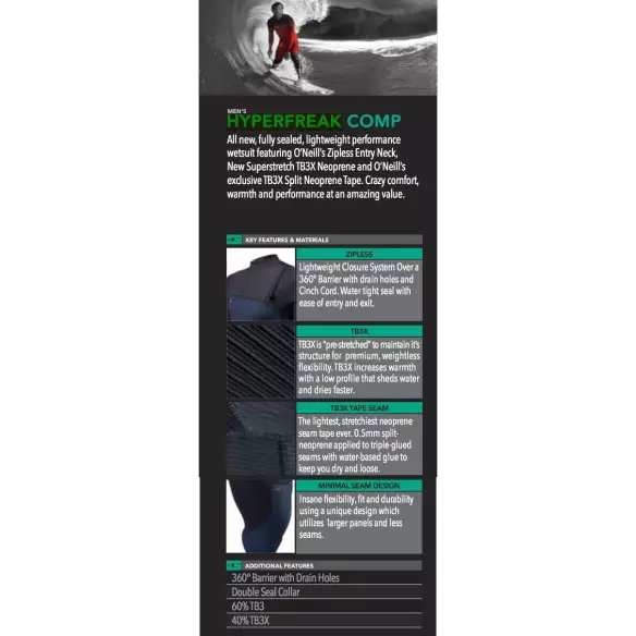 Wetsuit O´Neill Hyperfrick Comp Youth 4/3mm