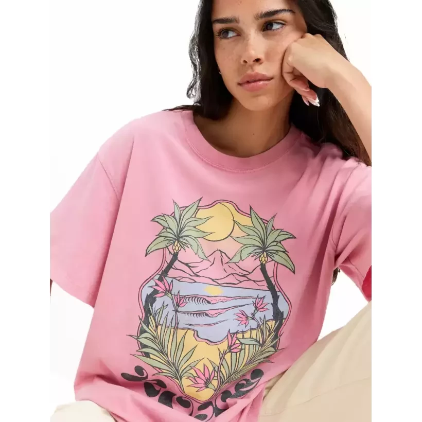 T-Shirt Roxy Sunny Oversize Orchid Smoke
