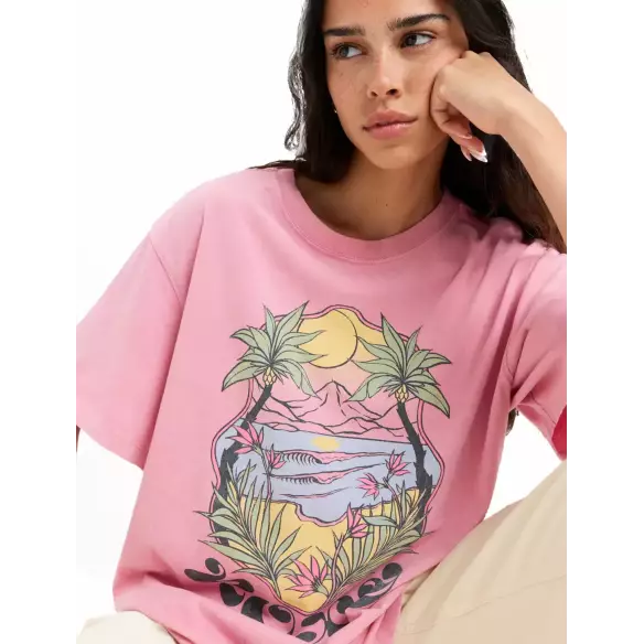 Camiseta Roxy Sunny Oversize Orchid Smoke