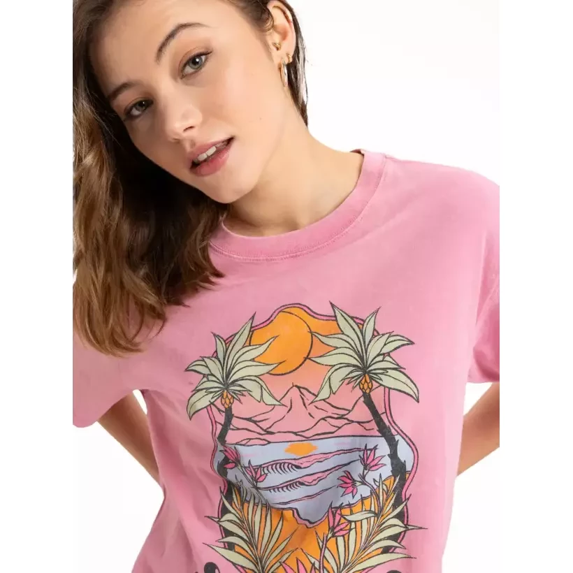 Camiseta Roxy Sunny Oversize Orchid Smoke
