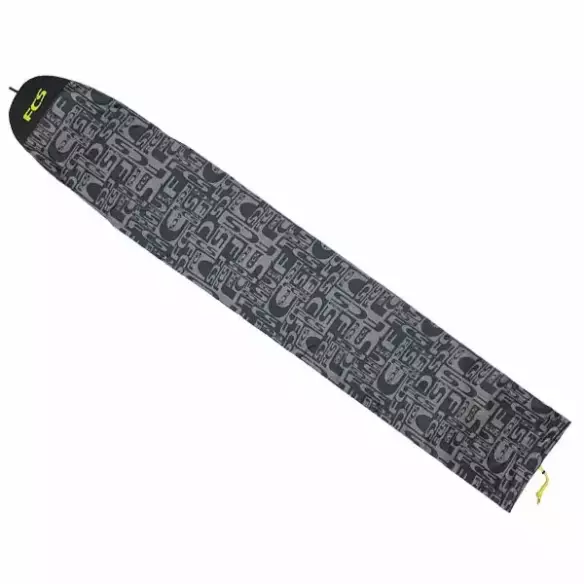 Housse de surf FCS Stretch Cover Longboard Monogram Coal/Lime