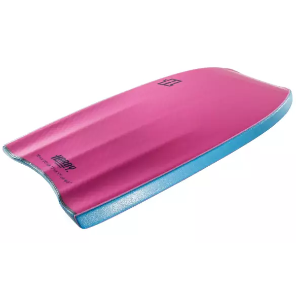 Prancha de bodyboard Hardy Shapes Lilly Quad 3.0 K15 PP Aqua Blue/Pink