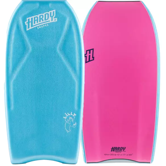 Prancha de bodyboard Hardy Shapes Lilly Quad 3.0 K15 PP Aqua Blue/Pink
