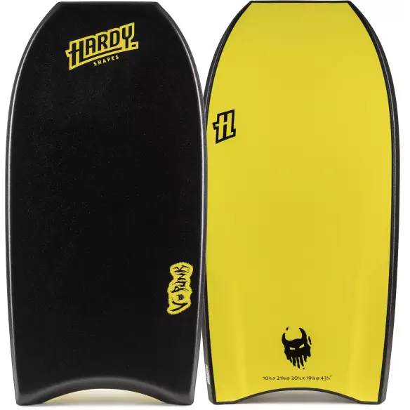 Planche de bodyboard Hardy Shapes V-Punk Black/Yellow