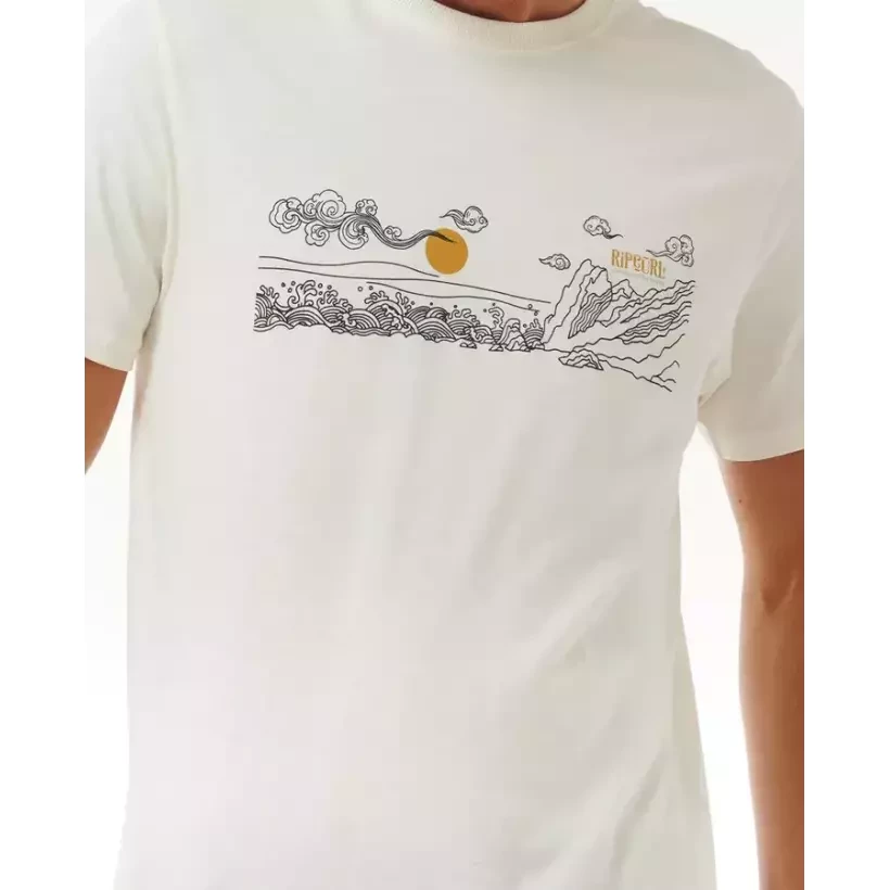 T-Shirt Rip Curl Surf Up The Line Bone