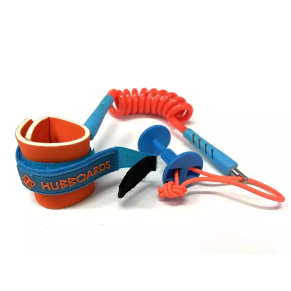 Hubboards wrist Bodyboard Comp leash Orange/Blue