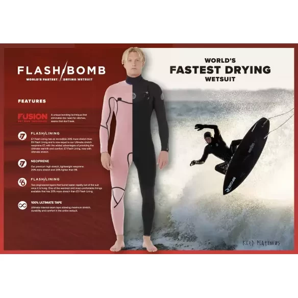 Wetsuit Rip Curl Flash-Bom 4/3mm CZ Black