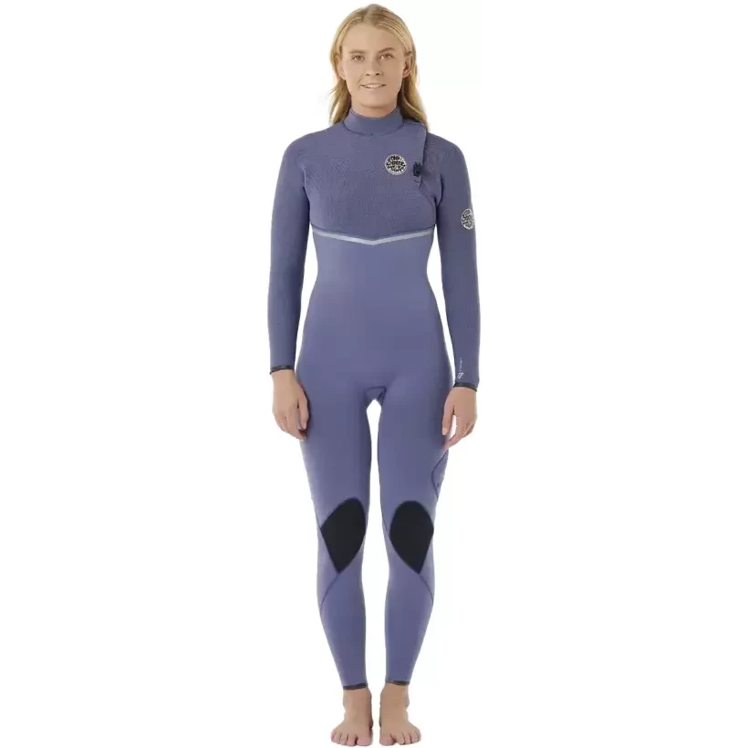 Combinaison Rip Curl E-Bomb women 4/3mm Zip Free Grey Blue