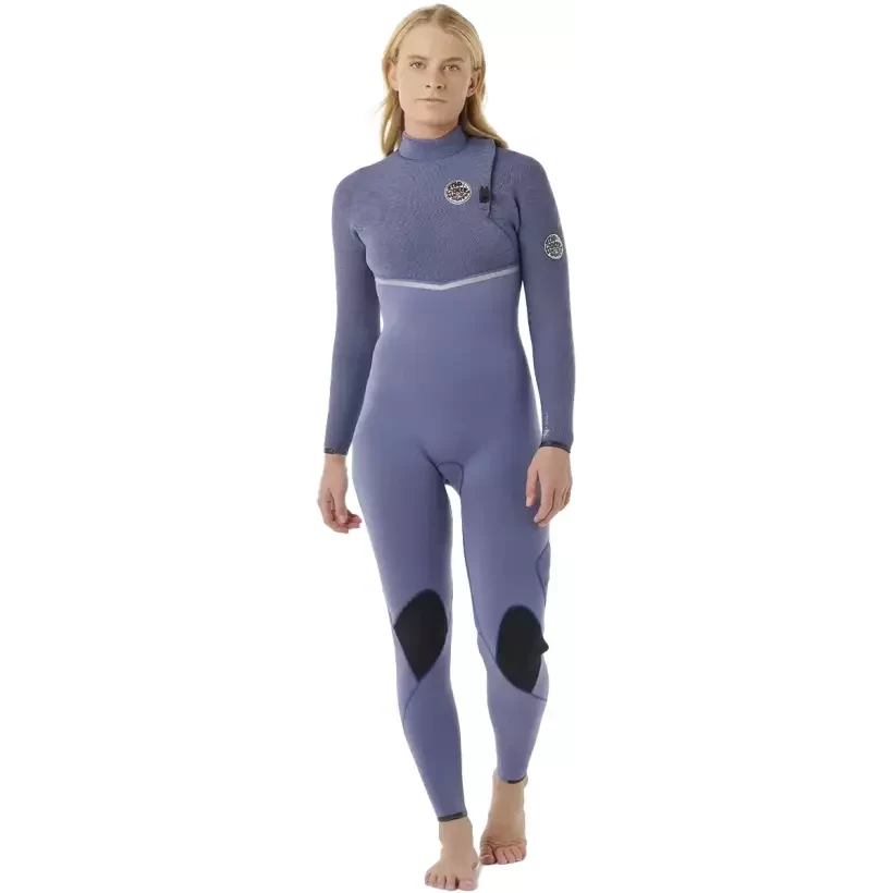 Combinaison Rip Curl E-Bomb women 4/3mm Zip Free Grey Blue