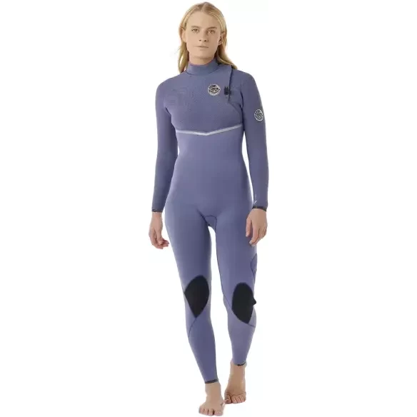 Muta surf Rip Curl E-Bomb women 4/3mm Zip Free Grey Blue