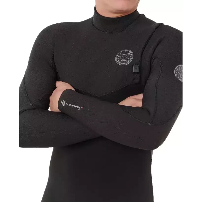 Wetsuit Rip Curl Flash-Bom 5/3mm Zip Free Black