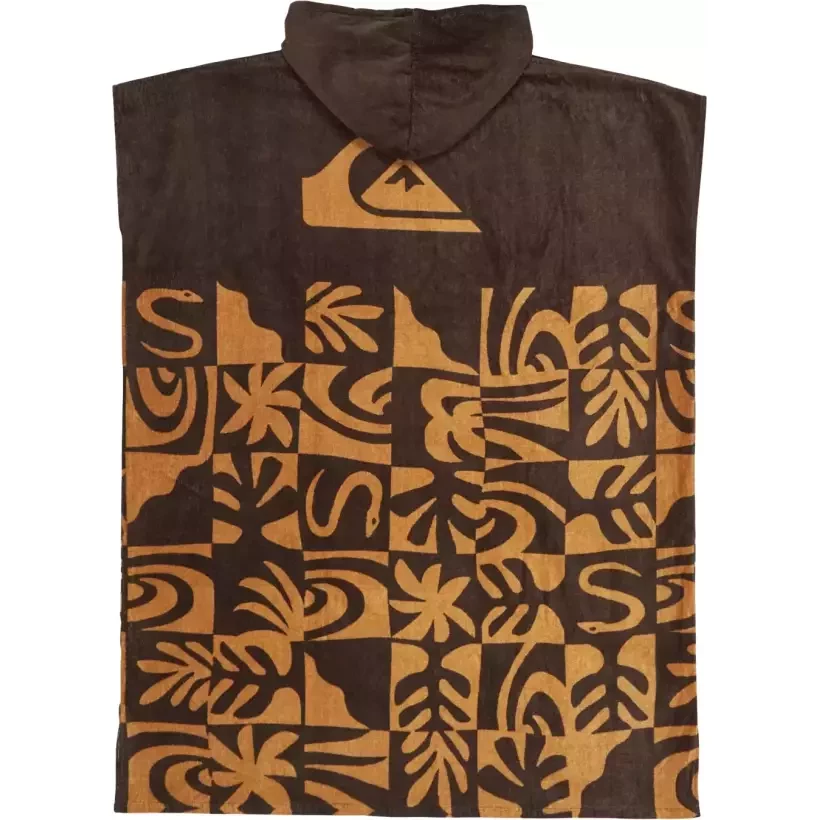 Poncho Quiksilver Hoody Towel Almond Desert Checker