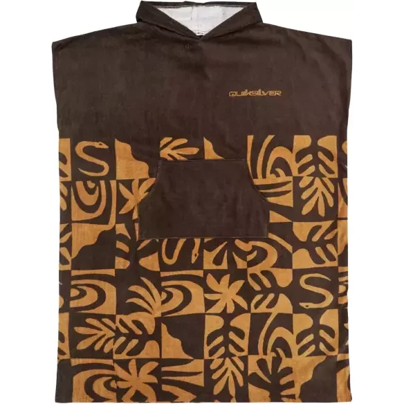 Poncho Quiksilver Hoody Towel Almond Desert Checker