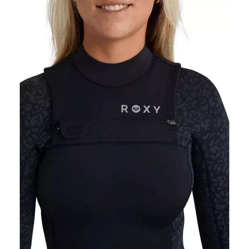Fato de neoprene Roxy Swell Natural 4/3mm FZ Animal Print
