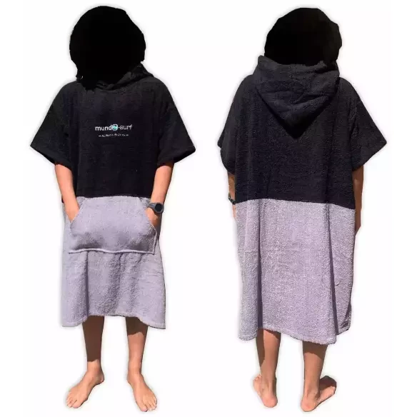 Poncho Mundo-Surf Premium Bicolor Grey