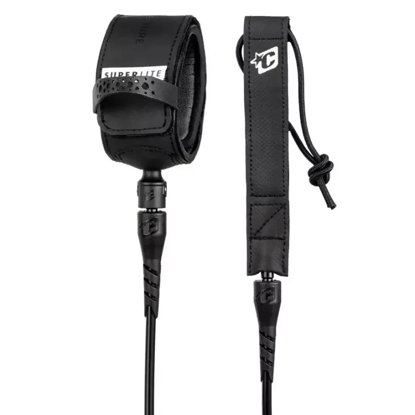 Leash de surf Creatures SuperLite Pro Black Silver