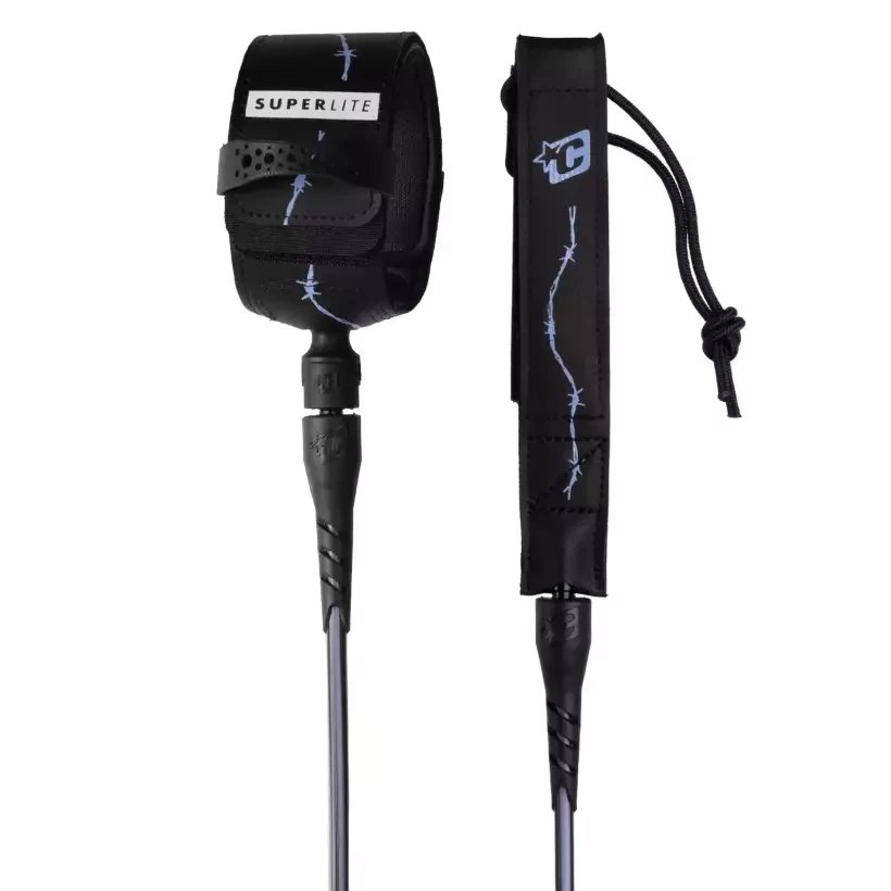 Creatures SuperLite Pro Surfboard Leash Black Purple Haze Barbered ...