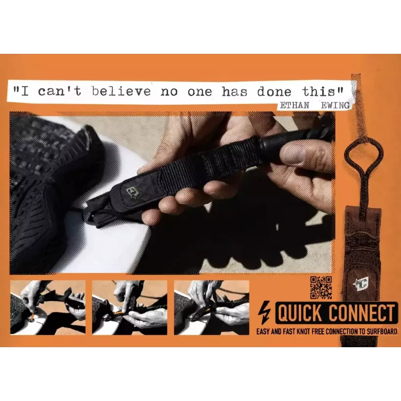 Leash de surf Creatures Reliance 2.0 Standard Duty Hi-Vis Bone Black