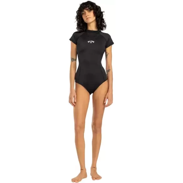 Maiô lycra Billabong Tropic bodysuit SS Black Pebble
