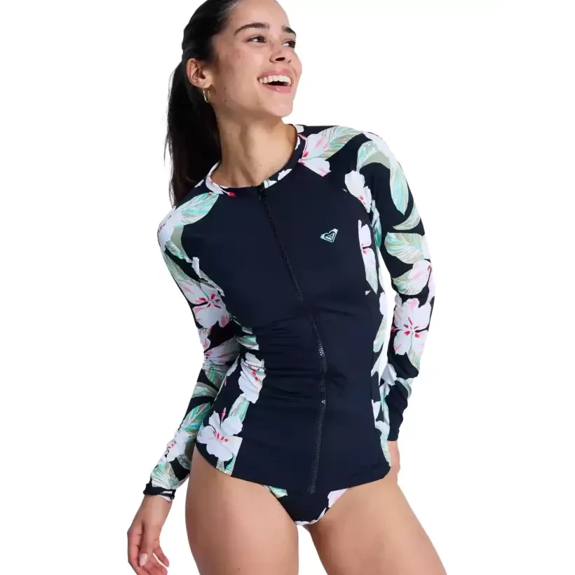 Roxy LS Zip Licra Anthracite Spring Charming