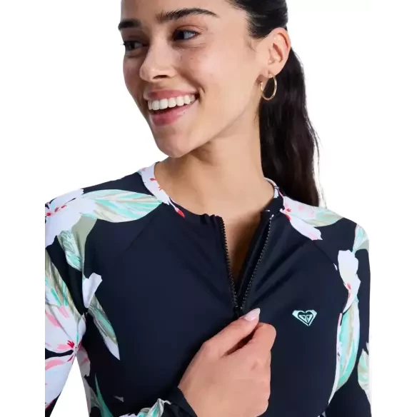 Roxy LS Zip Licra Anthracite Spring Charming