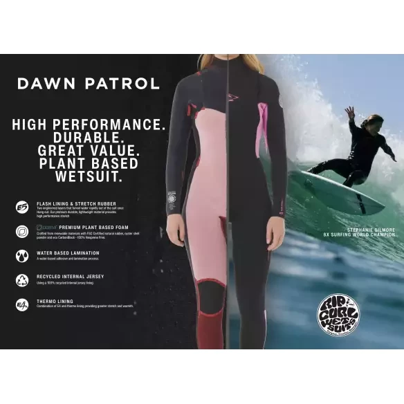 Fato Surf Rip Curl Dawn Patrol Women 3/2mm CZ Black