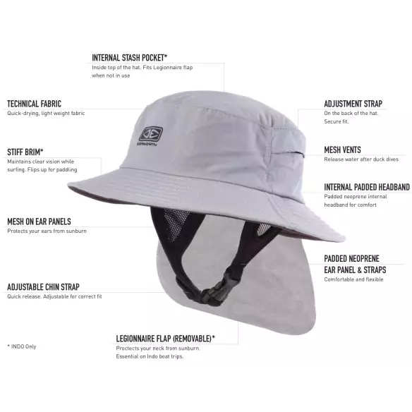 Hoed Ocean & Aarde Indo Surf hat Stiff Peak Blue