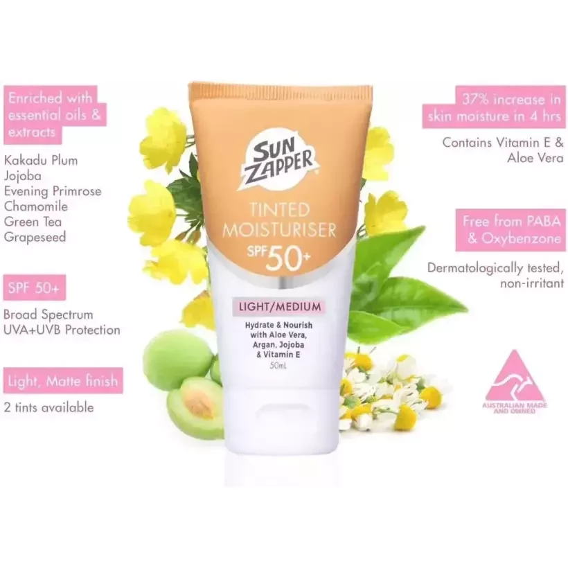 Creme solar Sun Zapper SPF50 Tinted Moisturiser 50ml