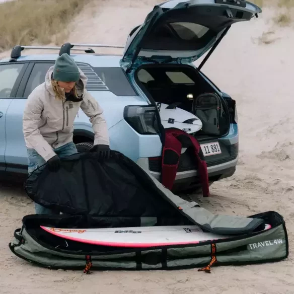 Housse de surf FCS Travel 4 Wheelie Shortboard/Fish Alpine