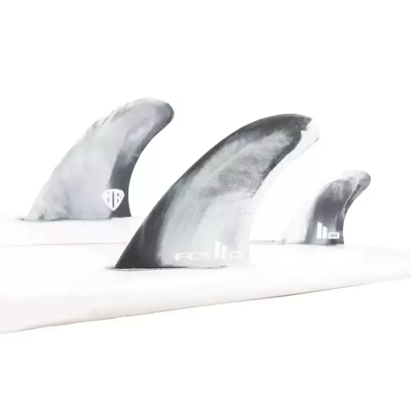 Ailerons de surf twin fins FCSII Mark Richards PC + Stabilizer Black/White