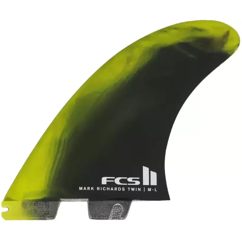 Kiele twin fins FCSII Mark Richards PC + Stabilizer Black/Lime