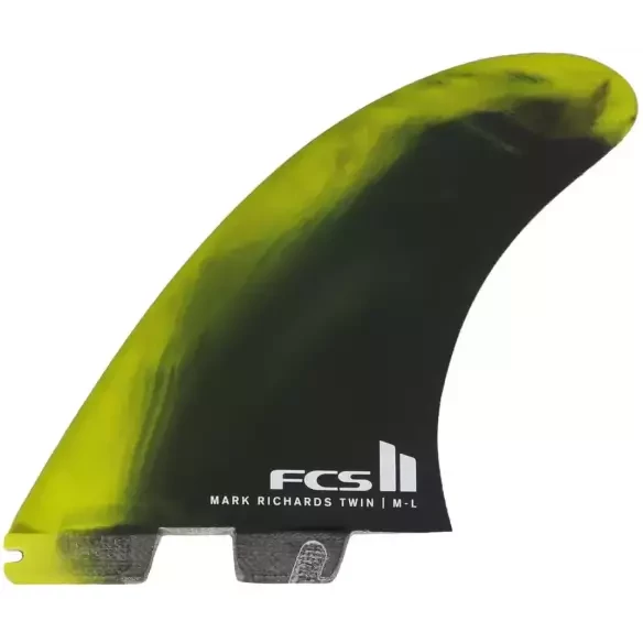 Kiele twin fins FCSII Mark Richards PC + Stabilizer Black/Lime