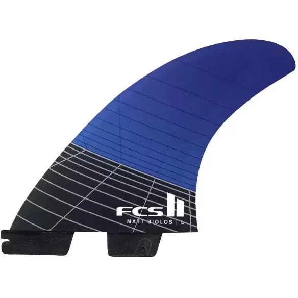 Ailerons de surf FCSII  quad rear PC Carver Matt Biolos Blue