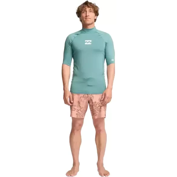 Billabong Rash guard Waves All Day SS Sea Green