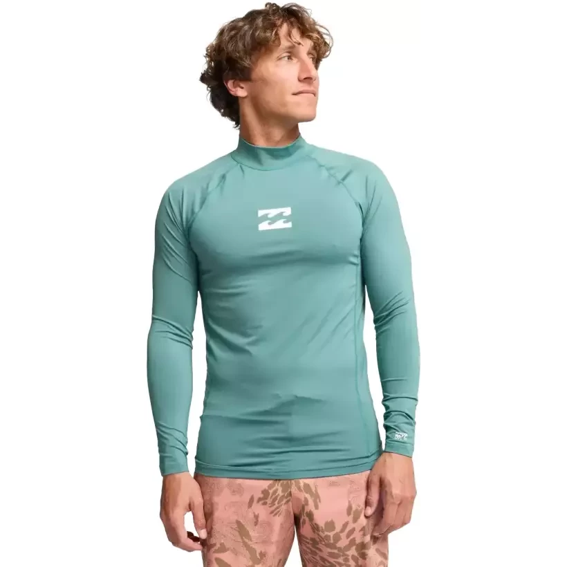 Billabong Rash guard Waves All Day LS Sea Green