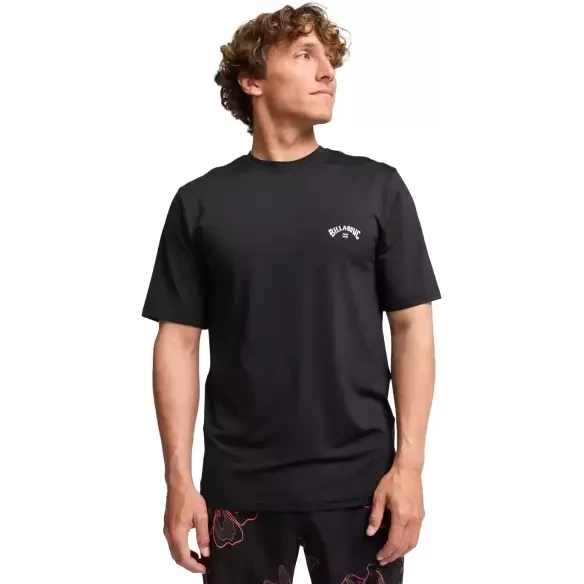 Camiseta Billalong Arch Wave SS preta com proteção UV