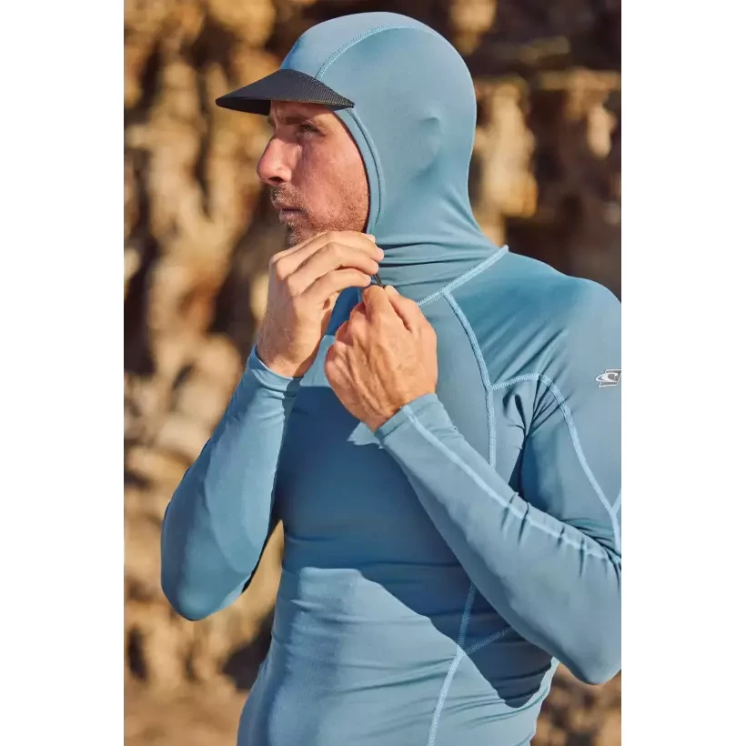 O´Neill Hyperfreak Skins O´Zone LS Blue Fusion Surf Rashguard con cappuccio