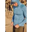 O'Neill Hyperfreak Skins O'Zone LS Blue Fusion Surf Rashguard met capuchon