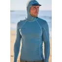 Camiseta de proteção solar O'Neill Hyperfreak Skins O'Zone LS Blue Fusion Surf com capuz