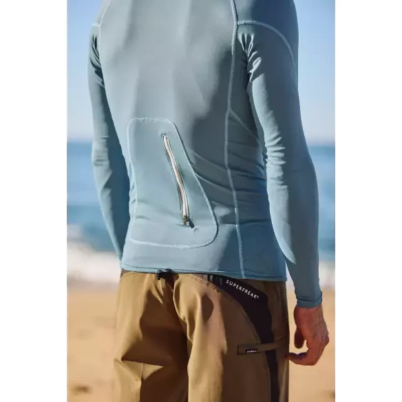 O'Neill Hyperfreak Skins O'Zone LS Blue Fusion Surf Rashguard mit Kapuze