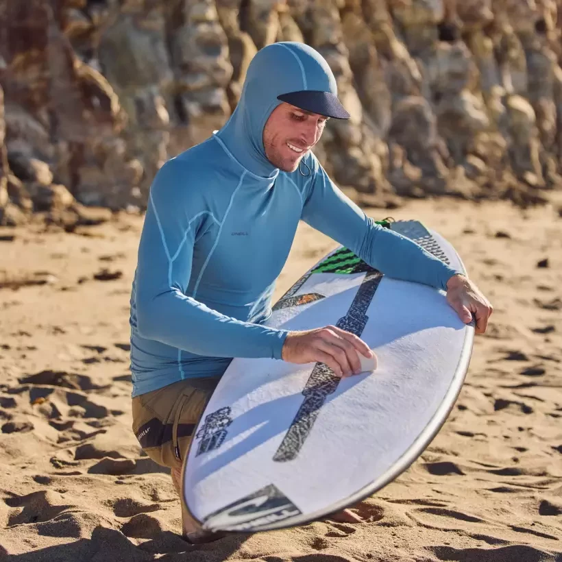 O'Neill Hyperfreak Skins O'Zone LS Blue Fusion Surf Rashguard mit Kapuze