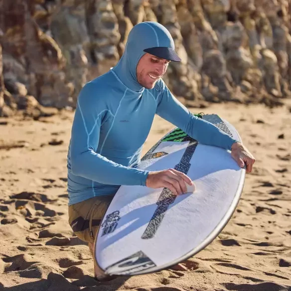 O'Neill Hyperfreak Skins O'Zone LS Blue Fusion Surf Rashguard mit Kapuze
