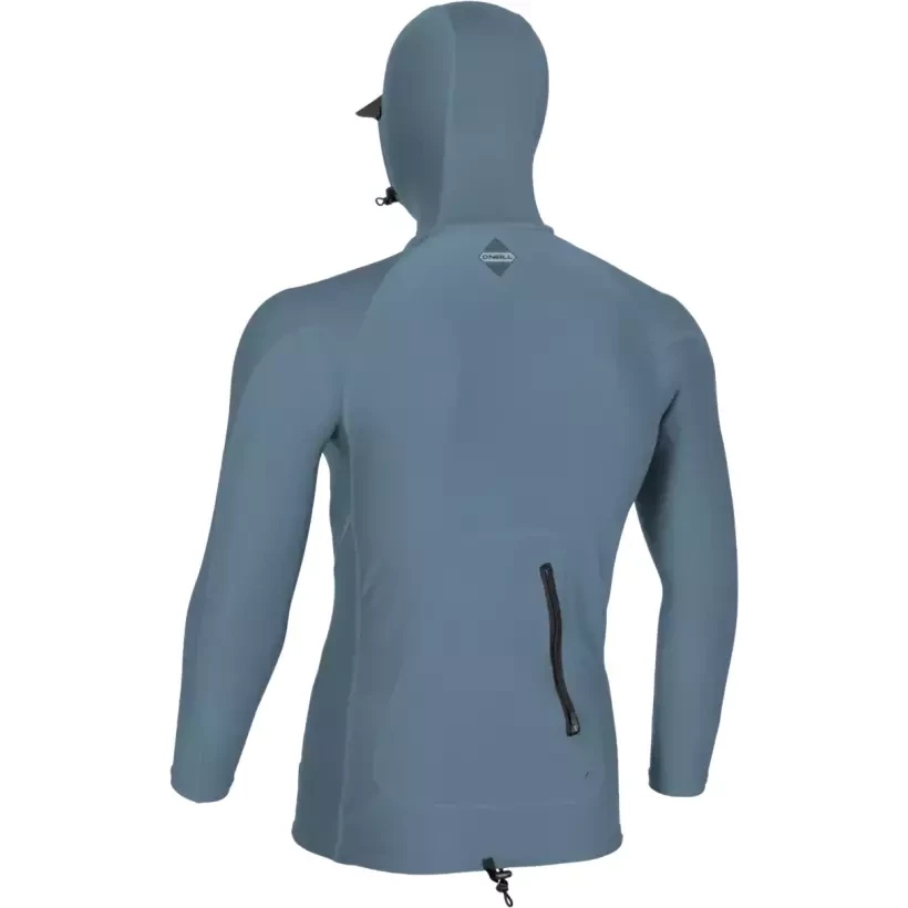 O'Neill Hyperfreak Skins O'Zone LS Blue Fusion Surf Rashguard met capuchon