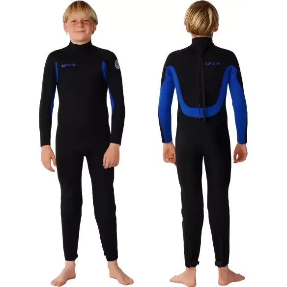 Muta Rip Curl Trad Back Zip 3/2mm per bambini, blu